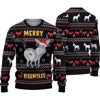 Donkey Ugly Christmas Sweater, Merry Kissmyass Ugly Sweater