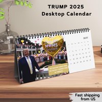 Trump 2025 Desktop Calendar - Patriotic Desk Planner, Maga Monthly Decor