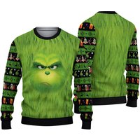 Grinch Face Ugly Christmas Xmas Pullover Sweatshirt
