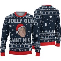 Jolly Old Saint Nick Ugly Christmas Sweater, Nicolas Cage Xmas Sweater