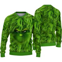 The Funny Character With A Sneaky Smile Grin-ch Christmas Ugly Sweater