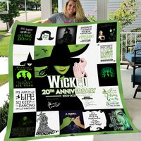 Broadway Wicked The Musical 20th Anniversary Fleece Blanket