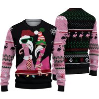 Candy Cane Flamingo 3d Shirt, Animal Lovers Ugly Christmas Sweater