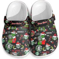 Funny Funny Character Christmas Black And White Clogs