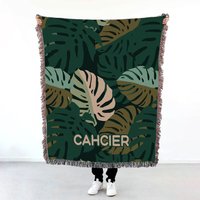 Personalized Palm Leaf Baby Blanket - Tropical Baby Blanket