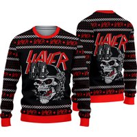 Slayer Skull Reign In Blood Thrash Metal Band Ugly Christmas Sweaters