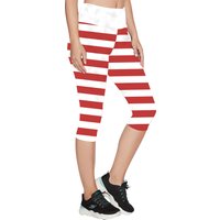 Womens Red And White Stripe Leggings Dr Seuss Costume Pants
