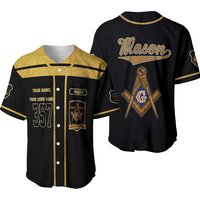 Freemasonry Masonic Personalized Lodge Baseball Jersey