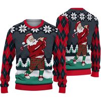 Santa Love Golf Ugly Christmas Sweater, Golf Christmas