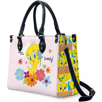 Tweety Bird Leather Handbag, Tweety Leather Bag, Personalized Handbag