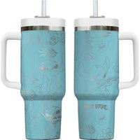 Custom Blue Dog Tropical Tumbler, Cartoon Characters 40oz Tumbler
