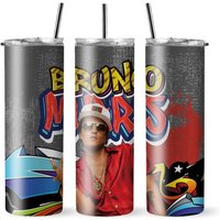 Bruno Mars Tumbler With Lid And Straw