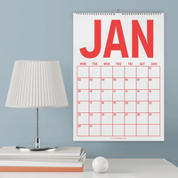 Colorful 2025 Wall Calendar, Monthly Wall Planner, Minimalist, Rainbow Colors