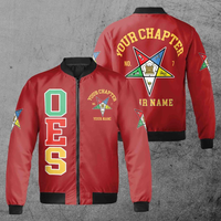 Custom Name Order Of The Eastern Star Oes Pentagon Up Pha Unisex Bomber Jacket