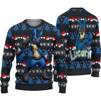 Lucario Pkm Christmas Ugly Sweater, Anime Ugly Sweater