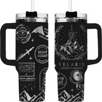 40 Oz Velaris Tumbler With Handle, Acotar Merch,city Of Starlight Gift-laser Engraved Tumbler With Lid And Straw