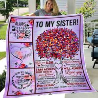 To My Sister Fleece Sherpa Blanket Blankets Birthday Gifts