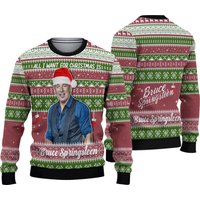Bruce Springsteen Ugly Christmas Sweater, All I Want For Christmas Is Bruce Springsteen