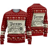 Taters Potatoes Red Ugly Christmas Sweater
