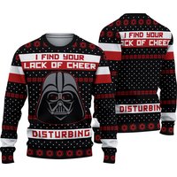 Cheerful Sith-themed Ugly Christmas Sweater – Fun Festive Wear For Movie Fans