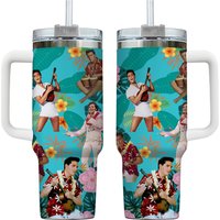 Elvis Presley 40oz Tumbler, Tumbler With Straw, King Of Rock And Roll Tumbler, Elvis The King Tumbler