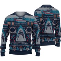 Christmas Jaws Ugly Sweater, Need A Bigger Boat Sweater, Shark Movie Christmas Sweater