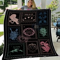 Acotar The Bat Boys Doodle Art Blanket, Vintage Acotar Bookish Blanket