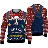 I'm Just A Girl Who Loves Goats Ugly Knitted Christmas