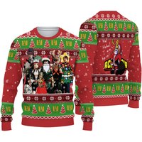 Hero Anime Christmas Ugly Sweater, Anime Sweatshirt