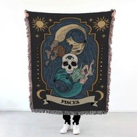 Pisces Zodiac Woven Blanket, Pisces Blanket, Zodiac Blanket