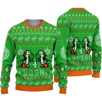 Super Mario Yoshi Ugly Sweater, Bowser Mario Bros Xmas Sweatshirt