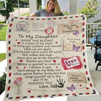 To My Daughter Blanket From Dad, Daughter Father Gift, Personalized Blanket