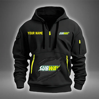 Subway Quarter Zip Hoodies Pullover Tactical Hooded Sweatshirt