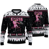 Elvis Presley Christmas Sweater, The King Ugly Sweater, Elvis King Holiday Sweater