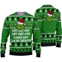 3d Funny Hate Symbol Christmas Sweater