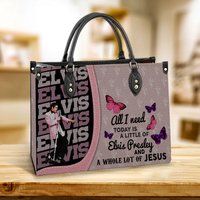 King Of Rock Elvis Presley Handbag, Music Lover Leather Bag