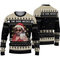 The Dude Abide For Goodness Sake Ugly Christmas Sweater