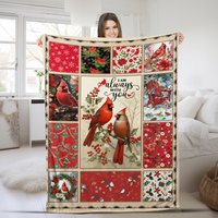 Cardinal Memorial Family Blanket I Am Always With You