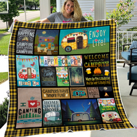 Happy Camper Blanket, I Love Camping Blanket, Camping Blanket