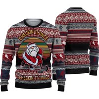 Hockey Checking It Once Checking It Twice Ugly Christmas Sweater