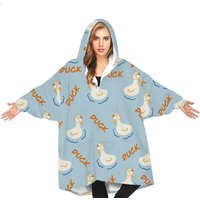 Cute Duck Hoodie Blanket, Cute Duck Cartoon Winter Hoodie Blanket
