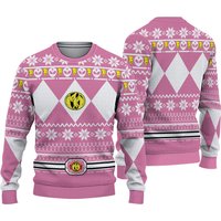 Mighty Morphin Pink Ranger Power Rangers Ugly Christmas Sweater