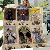 Agatha All Along Tarot Card Blanket, Agatha Harkness Blanket, Green Witch Queer