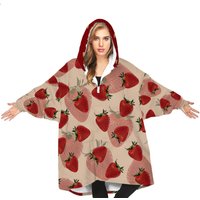 Strawberry Blanket Hoodie, Strawberry Girl Blanket Hoodie