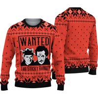 Wanted Sticky Bandits Home Alone Xmas Ugly Sweater