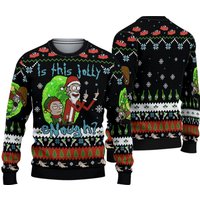 Rick And Rickandmorty Ugly Christmas Sweater,merry Christmas Ugly Sweater
