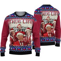 Trump Thug Life Ugly Sweater, Donald Jd Vance Robert Kennedy Elon Musk