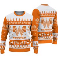Whataburger Christmas Ugly Sweater, Burger Xmas Sweater Knitted, Holiday Gifts