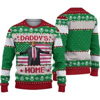 Daddy Home Ugly Christmas Sweater, Maga 2024 Ugly Sweater