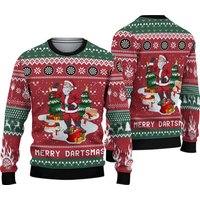 Dart Lovers Gift Merry Dartsmas Ugly Christmas Sweater, Merry Christmas Ugly Swe